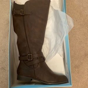 Franchesca Wide Calf Brown riding boots